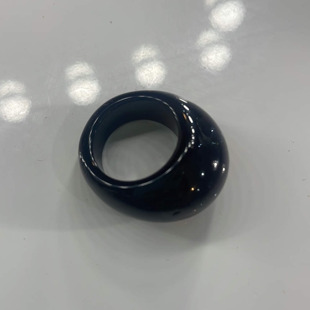 Black Obsidian cocktail, chunky ring, size 5 - Picture 5 of 6